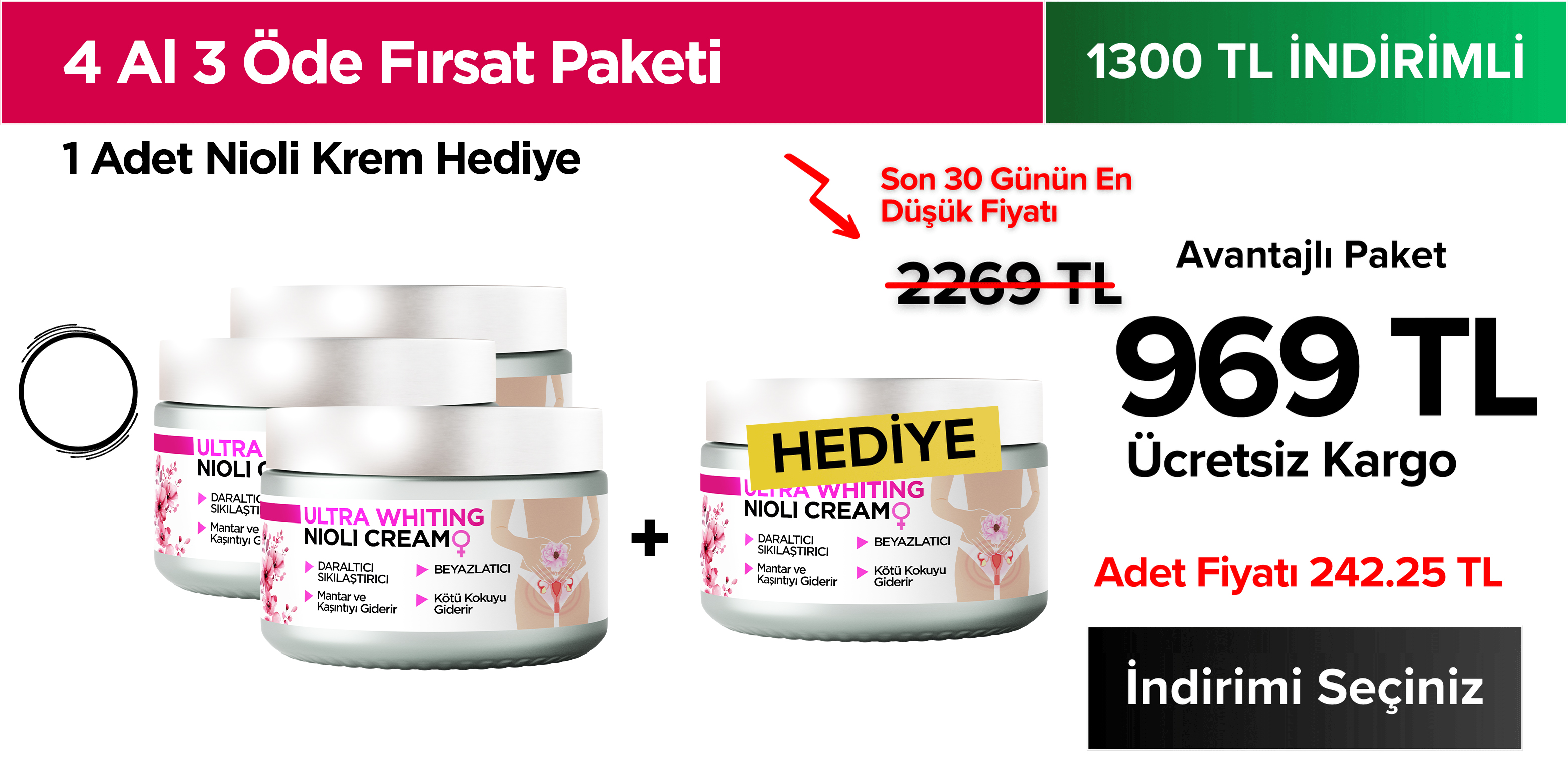4 Adet Ultra Whiting Nioli Krem